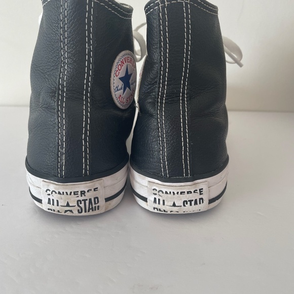 Converse Classic Black LEATHER and White High-Tops - Picture 4 of 16